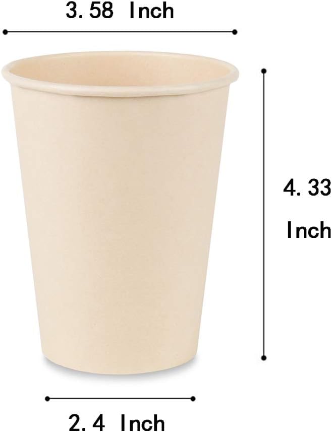 160 Count 15 oz Disposable Coffee Cups Paper Cups, Plant Fiber Cups Brown Hot Cups Hot Tea hot Drink Water cups