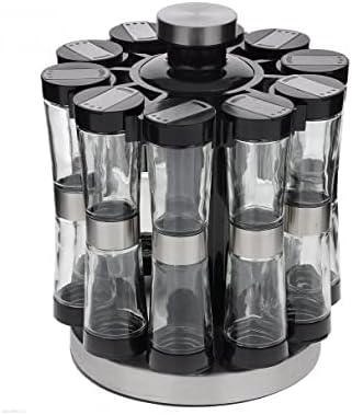 Orii Hourglass Kitchen Spice Rack with 20 EMPTY jars with FREE Stainless Steel Funnel and Labels