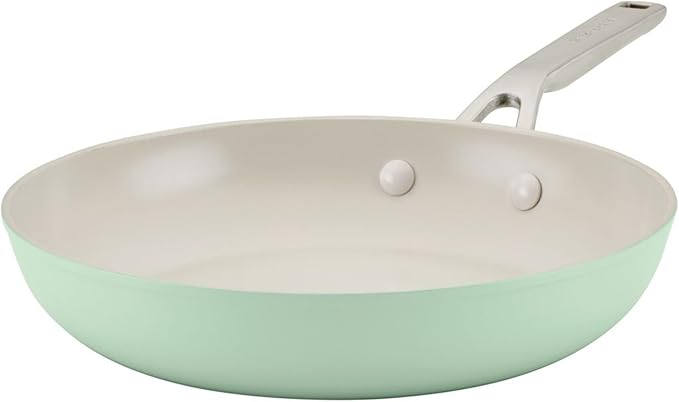 KitchenAid Hard Anodized Ceramic 9-Piece Nonstick Cookware Set – Includes Fry Pans, Saucepan, Stockpot, Durable, Even Heating, Oven Safe to 500°F, Pistachio