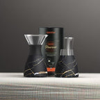 asobu Insulated Pour Over Coffee Maker (32 oz.) Double-Wall Vacuum, Stainless-Steel Filter and Take on the Go Carafe (Midnight Marble)