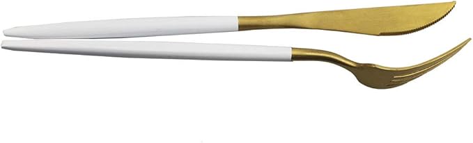 JASHII Luxury Wthie Gold Flatware, Silverware Sets, 20-piece Elegant Cute 18/10 Stainless Steel Silverware Set for Eating Home Kitchen Hotel Restaurant, Service Sets for 4 People, Dishwasher Safe