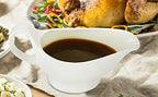 Nucookery Large Classic 17 Oz Gravy Boat with Warmer, White Fine Porcelain Saucier with Big Dripless Lip Spout, Bowl For Thanksgiving, Warming Sauces, Salad Dressings, Milk, Microwave & Freezer Safe