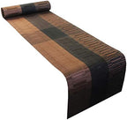 PIGCHCY Elegant Placemats with Matching Table Runner,Washable Durable Plastic Placemats for Dining Table Sets(6pcs Placemats+1pcs Table Runner, Brown)