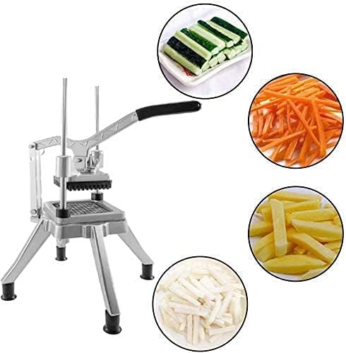 Commercial Vegetable Fruit Chopper W/6-Wedge Slicer&1/4″&3/8″&1/2" Blade Professional Food Dicer French Fry Cutter Onion Slicer Stainless Steel For Tomato Peppers Potato Mushroom
