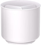 Rotating Extra Large White Plastic Utensil Holder Caddy with Sturdy No-Tip Weighted Base, Removable Divider, and Gripped Insert - Dishwasher Safe Kitchen Utensil Holder for Countertop