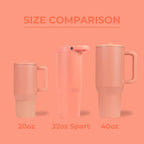 HydroJug Sport - Stainless Steel Tumbler with Straw, Vacuum Insulated, 32oz Leakproof Water Bottle, Ergonomic Design, Reusable, Dishwasher Safe, Rubber Base, Durable for Gym or Outdoors, Summer Peach