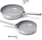 Caraway Nonstick Ceramic Frying Pan (2.7 qt, 10.5") - Non Toxic, PTFE & PFOA Free - Oven Safe & Compatible with All Stovetops (Gas, Electric & Induction) - Gray