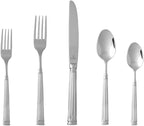 FORTESSA Doria 18/10 Stainless Steel Flatware, 20 Piece Place Setting With Table Knives, Forks and Spoons (Service For 4), Dishwasher Safe, Polished