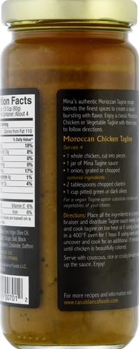 Mina Tagine Moroccan Chicken Simmer Sauce, 12 oz - Classic Ginger Saffron Made with Turmeric, Lemon & Olive Oil, Tagine Seasoning, Chicken Sauce, Garlic Sauce, Moroccan Spices (Pack of 2)