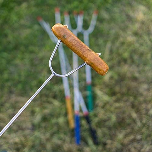 BBQ Dragon Smores Kit – 5 Extra Long Smore Sticks for Fire Pit – Telescoping Marshmallow Roasting Sticks – Durable Skewers for Smores and Hot Dogs – Outdoor Smores Kit with Color Handles