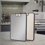 Aptus Cutting Board Double Sided, Large Size 16”×11”, 304 Stainless Steel Chopping Board for Kitchen, Food Grade Wheat Straw PP, Easy to Clean, Light weight