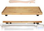 Bamboo Wood Cutting Board Compatible with Breville BOV800XL 860BSS 845BSS, Protects Smart Toaster Oven, With Heat Resistant Silicone Feet and Oven Rack Push Accessories, Creates Storage Space
