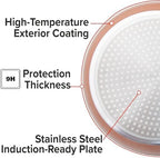 Nuwave 3-Piece Fry Pan Set, 8”, 10”, 12” Forged Lightweight, G10 Healthy Duralon Blue Ceramic Ultra Non-Stick, Induction-Ready & Works on All Cooktops, Ergonomic Stay-Cool Handles