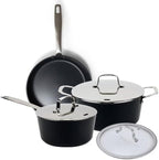 Alva Maestro 6-Piece Nonstick Ceramic Cookware Set – Toxin-Free, Scratch-Resistant, Induction Compatible – Even-Heat Aluminum Base – Oven & Dishwasher Safe – Healthy Nonstick for Everyday Cooking