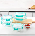 M MCIRCO 24-Piece Glass Food Storage Containers with Locking Lids,Glass Meal Prep Containers Set - Airtight Lunch Containers, Microwave, Oven, Freezer and Dishwasher,Green