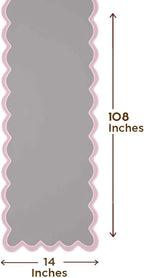 Folkulture Table Runner | Table Runners 108 inches Long | Scallop Table Runner for Farmhouse Decor or Boho Decor | Purple Table Runners for Dining Room Table Decor | Table Decorations for Party