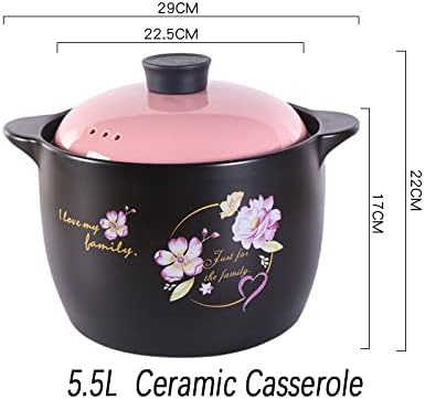 Ceramic Casserole Dish, Clay Pot, Ceramic Casserole Dish with Lid Clay Pot Round Ceramic Cookware, Dutch Oven Ceramic Pot Clay Pot For Cooking - Durable, Multi-purpose,Easy To Clean, Non-stick