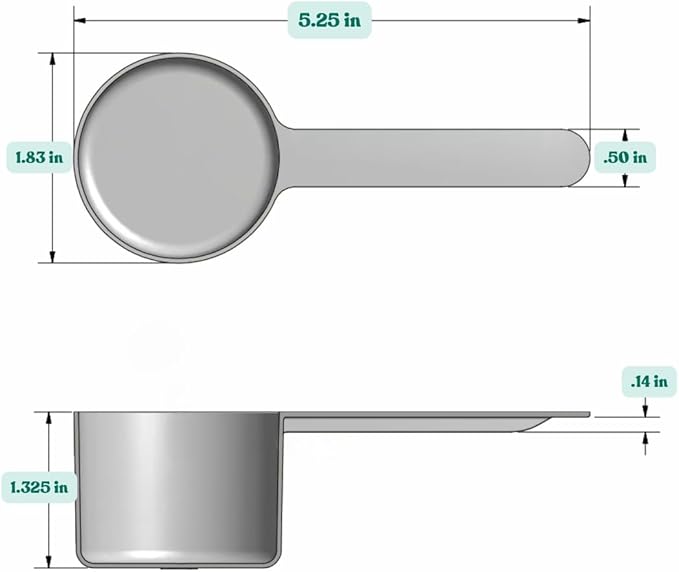 48 mL (48 CC | 1.62 Oz.) Long Handle Scoop for Measuring Coffee, Pet Food, Grains, Protein, Spices and Other Dry Goods (Pack of 100)