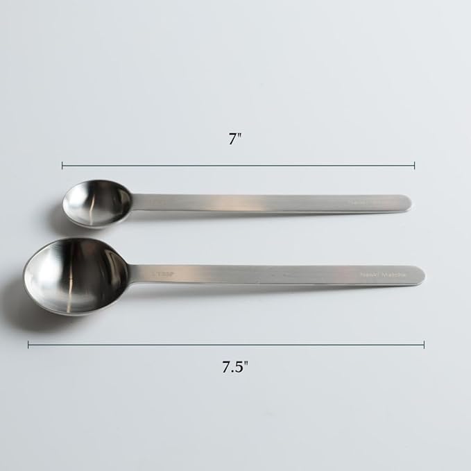 Naoki Matcha Stainless Steel Measuring Spoon/Scoop Matcha Set - 2g (1 teaspoon) and 6g (1 table spoon) Serving Of Matcha Powder