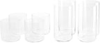 Fable Glassware Set - Includes 4 Tall Glasses and 4 Short Glasses - Lightweight, Dishwasher Safe, Glass Cups Bundle
