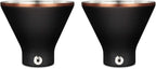 SNOWFOX Premium Vacuum Insulated Stainless Steel Martini Glass, Set of 2, Martinis Stay Icy Cold, Stemless Cocktail Glasses, Elegant Home Entertaining, Bold Beautiful Barware Set, 8 oz, Black/Gold