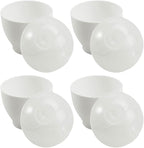 4Pcs Microwave Egg Cookers Poacher Cups with Lid, Pp Material, 3.74X2.55 Inch, White, for Quick and Healthy Breakfast, Mini Egg Cooking Tool