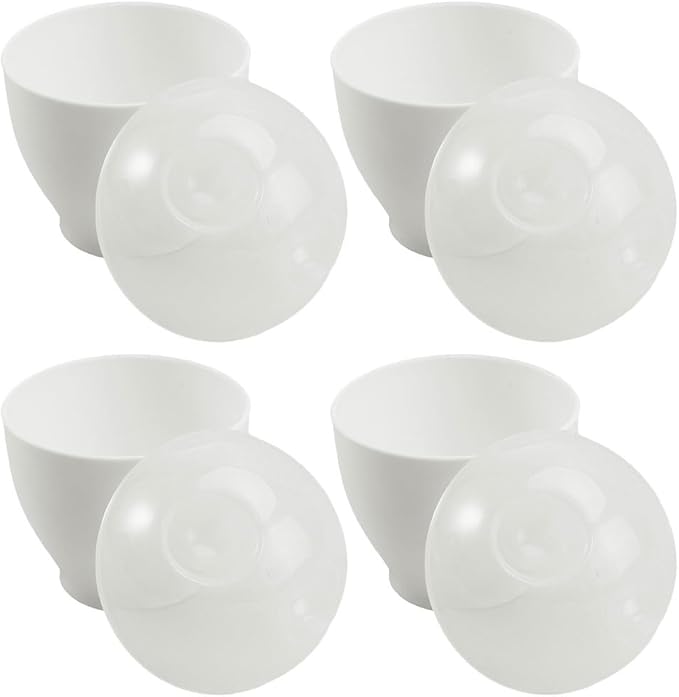 4Pcs Microwave Egg Cookers Poacher Cups with Lid, Pp Material, 3.74X2.55 Inch, White, for Quick and Healthy Breakfast, Mini Egg Cooking Tool