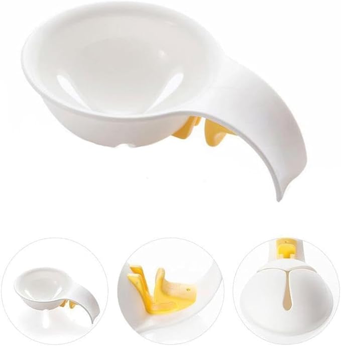 Plastic Egg Yolk Separators with Bowl Clip - Easy Egg White and Yolk Filter for Baking, Soufflés, and Cooking - Easy-to-Clean Kitchen Gadget for Raw Eggs- Hollow Design Strainer for Cakes and Desserts