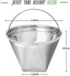 Coffee Filter 4 Cone Coffee Filter Reusable fit for Cuisenart Ninja Hamilton Beach Brewer (Not Applicable to Ninja CE251,Ninja CF200)