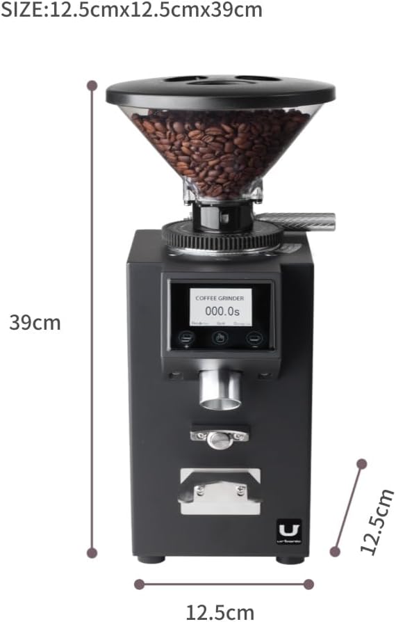 Urbanic 090 Electric Coffee Grinder (110~220v) / straight Titanium burr 60mm / (black) / (Made in Korea), 125*125*39(mm)