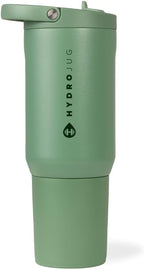 HydroJug Sport - Stainless Steel Tumbler with Straw, Vacuum Insulated, 20oz Leakproof Water Bottle, Ergonomic Design, Reusable, Dishwasher Safe, Rubber Base, Durable for Gym or Outdoors, Sage