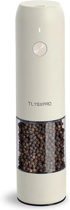 Electric Salt and Pepper Grinder - USB Rechargeable, Automatic Salt and Pepper Shaker, Adjustable Coarseness, Electric Pepper Mill, LED Light, Refillable, Kitchen Gadget (1-Pack, Buttercream)