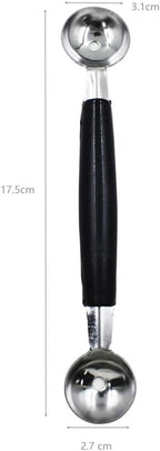 2 Pack Double Ended Headed Fruit Icecream Ball Spoon,Stainless Steel Melon Baller,Smooth Round Melon Balls Melon Scoop for Watermelon/Ice Cream/Fruits/Sorbet/Meatball