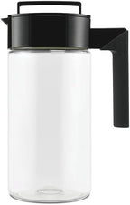 Takeya Airtight Pitcher - Everyday-Use Airtight Pitcher for Iced Tea & More - Clear Pitcher with Lid - Lightweight Kitchen Essential - Spill-Proof & Durable Kitchenware - 1 Quart, Black