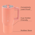 HydroJug Kids - 20 oz Insulated Kids Water Bottle with Flip Straw & Handle | Leak-Proof & Durable | Perfect for School, Sports, Lunch, Travel & Camp, Summer Peach