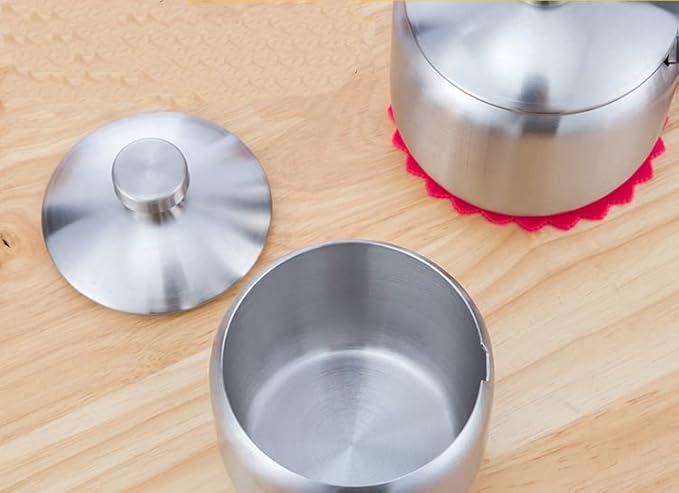 TENT TENTA KITCHEN 18/8 Stainless Steel Seasoning Containers Set Spice Jar Spice Rack Condiment Cruet Bottle Salt Pepper Sugar Storage Organizers with 3 Serving Spoons And Non-slip Base