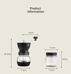 Manual Coffee Grinder, Hand-cranked Coffee Machine with Glass Body, Black