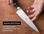 Misen 8" Chef Knife – High Carbon Japanese AUS-10 Stainless Steel – Hybrid German & Japanese Blade – Precision Kitchen Knife for Professionals & Home Cooks – Ultimate Cutting Performance - White