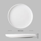 AmorArc Ceramic Dinner Plates Set of 6,10.5 inch Large Stoneware plates for Kitchen,Dinnerware Dishes set- Microwave,Dishwasher Safe,Scratch Resistant-White