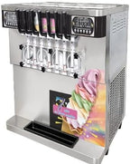 Kolice commercial ETL heavy duty tabletop 7 flavors soft serve ice cream machine, 4+3 mixed flavors frozen yogurt gelato soft ice machine-upper tanks refrigerated, full transparent dispensers