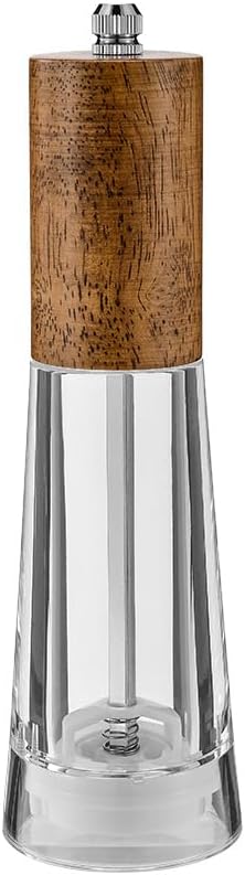 Acrylic kitchen tools grinder Salt and pepper grinder, adjustable thickness, suitable for the home (Light wood)
