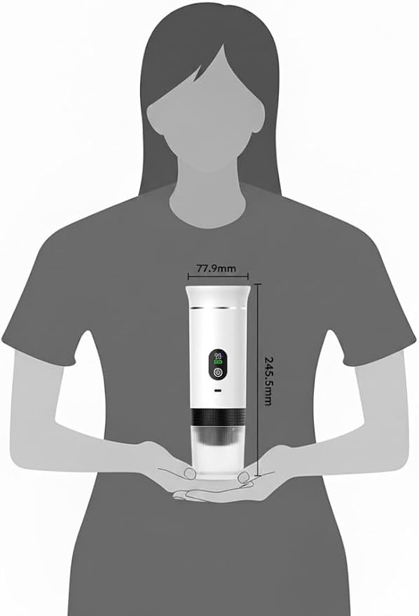 Automatic Espresso Maker – Dual Hot & Cold Brew – 20 BAR Pressure – Compact Portable Coffee Machine with Rapid Heating – Built-In Transparent Cup – Travel-Friendly Design