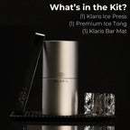 Ice Ball Press Kit - Aluminum Ice Sphere Press for Cocktails, Whiskey & Bourbon - Create 1.9 in. Clear Ice Balls - Includes Ice Press & Impression Patterns, Bar Mat, & Ice Tongs