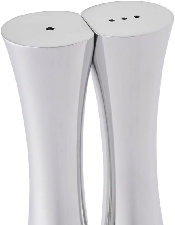 nambe Kissing Salt & Pepper Shakers | 2-Piece Set | Kitchen Tool | Salt Sugar Spice Pepper Seasoning Bottle for Table, RV, Camp, BBQ | 1.5-Ounce | Made of Metal Alloy | Designed by Karim Rashid