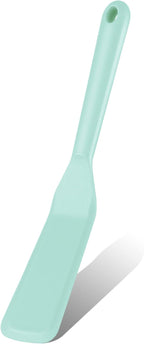 Crepe Spatula Narrow Silicone Thin Spatula Omelet Turner Multifunctional Long Heat Resistant Cooking Non Stick Pancake for Omelet Crepes Cooking Egg Burgers Pizza Pancake Steak(Aqua Sky)