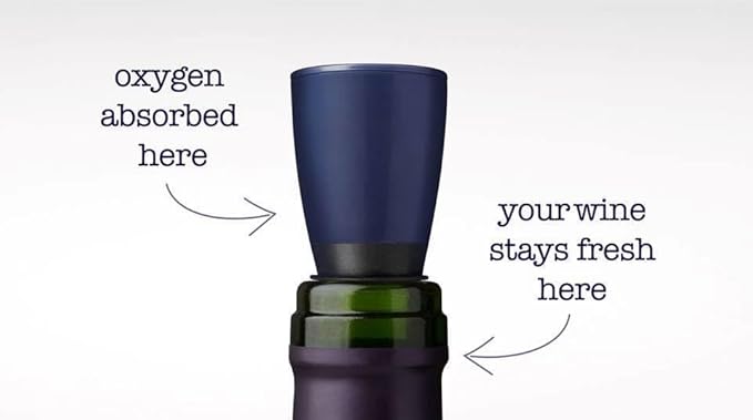 Wine Saver and Stopper - Removes Oxygen, Preserving and Keeping Wine As Fresh As The Day The Bottle Was Opened - 24-Pack Blue