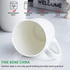 Chulan White Over 45% Bone Content Fine Bone China Coffee Mugs 10 oz, Lightweight Porcelain Cups for Espresso Latte Mocha Cappuccino, Luxury Thin Ceramic Tea Cup, Set of 6 Dishwasher Microwave Safe