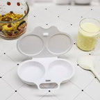 1 PC White Egg Poacher, BPA-Free 2 Cavity Nonstick Poached Egg Maker With Lid, Double Drain Poached Egg Cups, Microwave Cooker, Kitchen Cooking and Dining