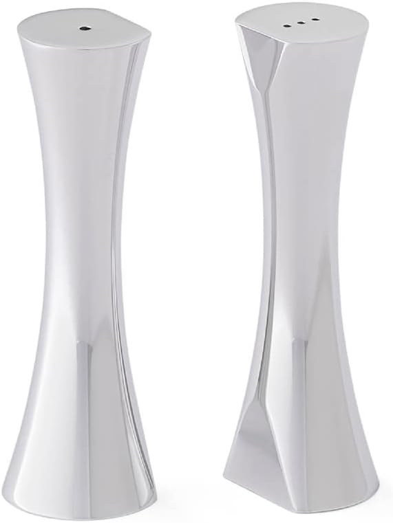 nambe Kissing Salt & Pepper Shakers | 2-Piece Set | Kitchen Tool | Salt Sugar Spice Pepper Seasoning Bottle for Table, RV, Camp, BBQ | 1.5-Ounce | Made of Metal Alloy | Designed by Karim Rashid
