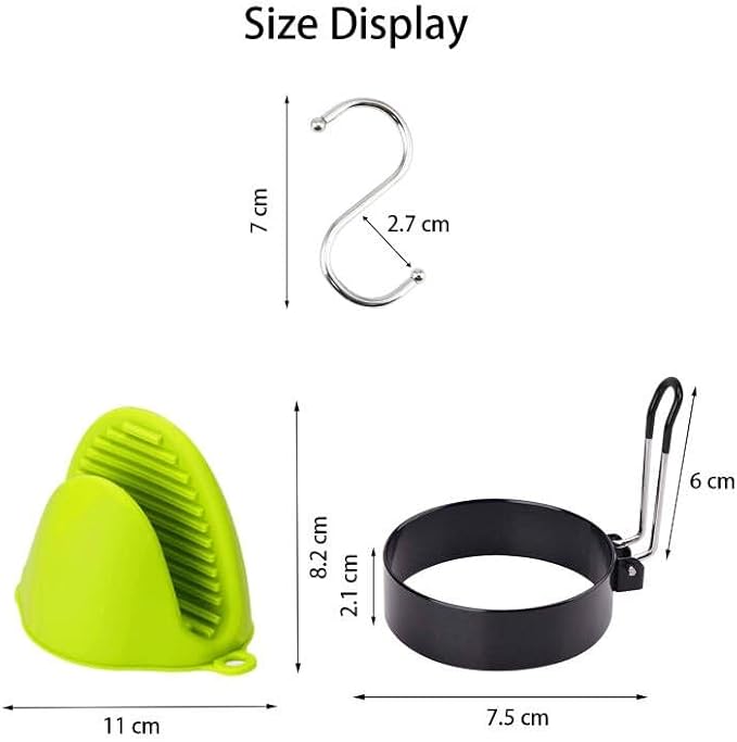 4 Pack Stainless Steel Egg Ring Molds With Non Stick Metal Mold Shaper Circles For Fried Egg McMuffin Sandwiches,Frying Or Shaping Eggs,Breakfast Household Kitchen Cooking Tool Omelette